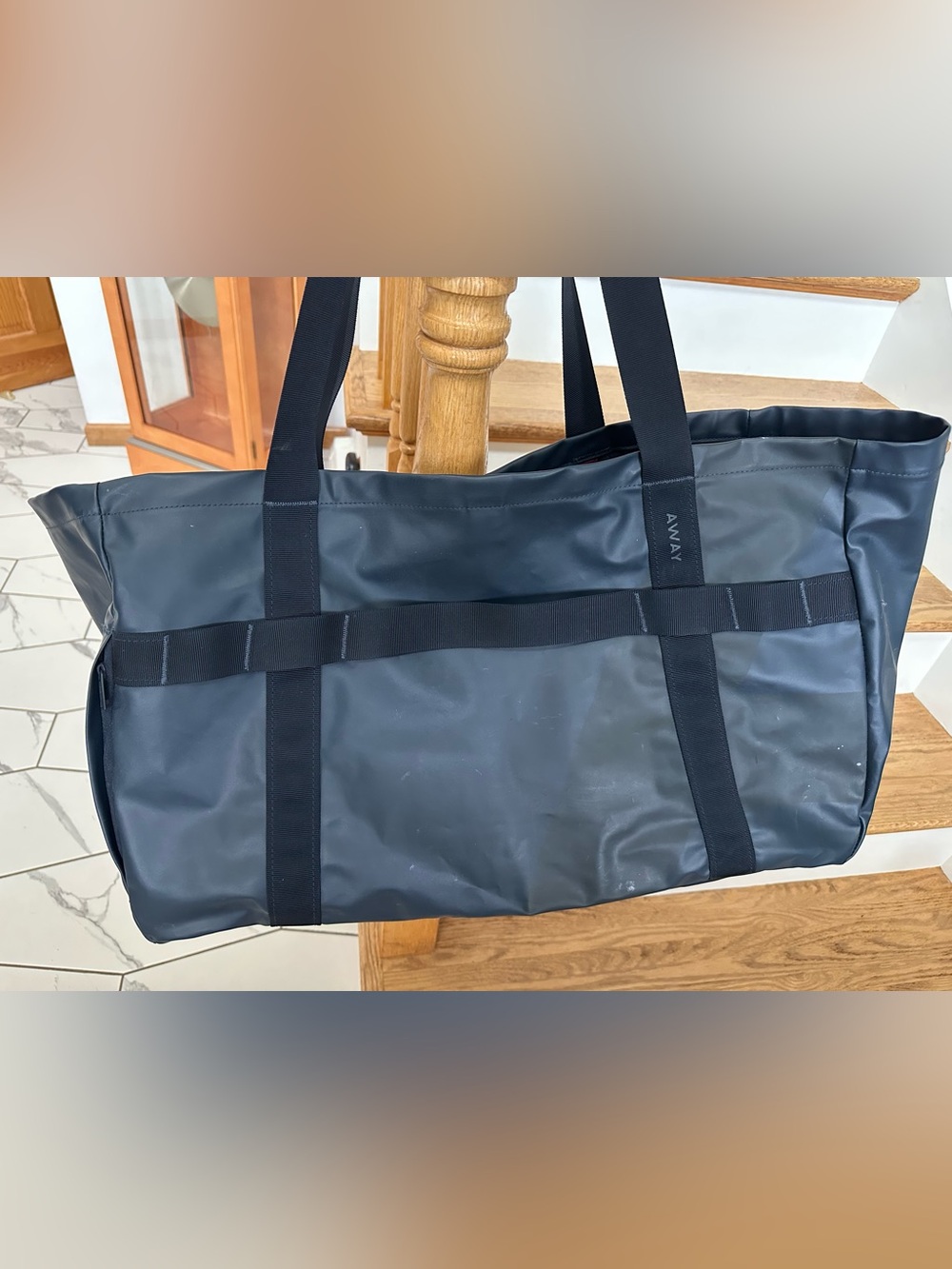AWAY Black Travel Duffel Bag - Waterproof Weekender
